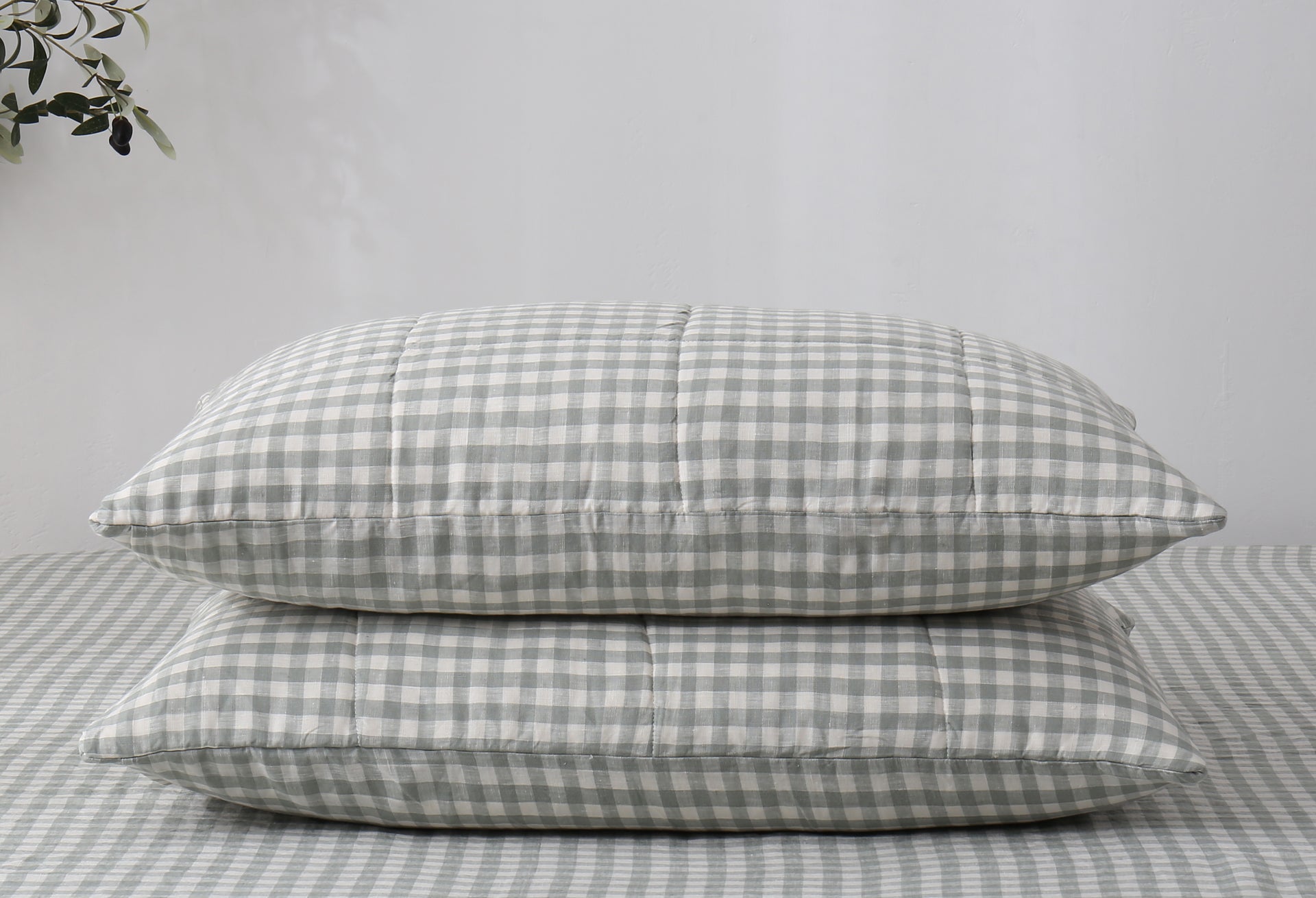 King Quilted Linen Pillowcases (Set of Two)