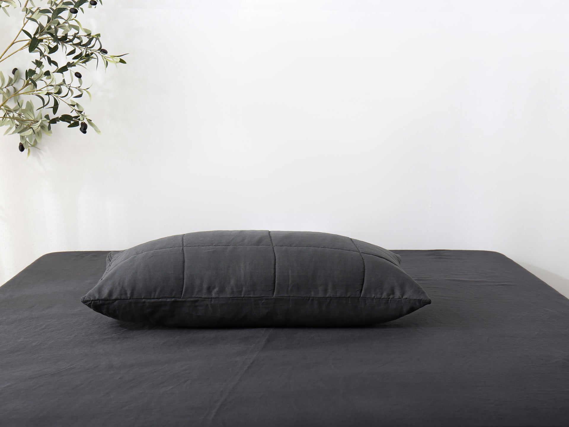 Quilted Linen Pillowcase (One (1) Pillowcase)