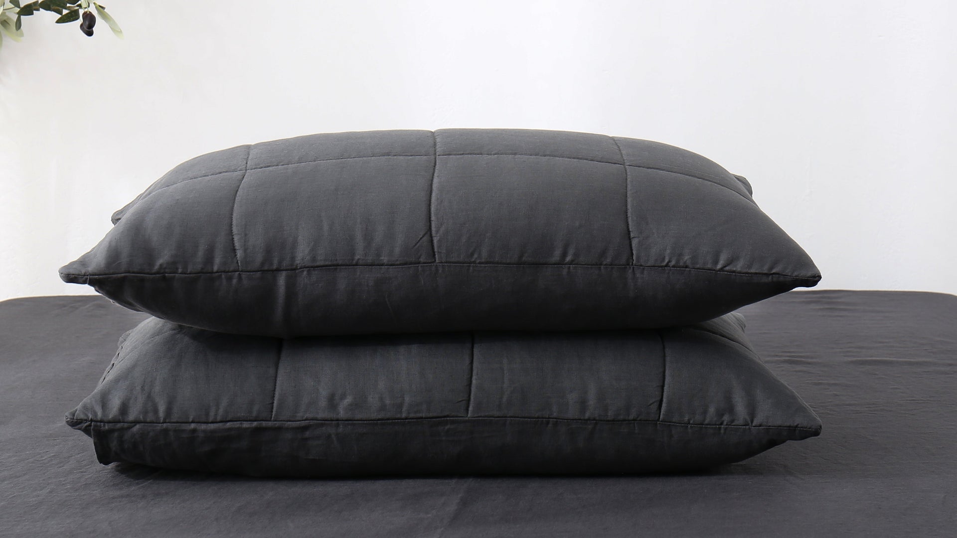 Quilted Linen Pillowcases (Set of Two)