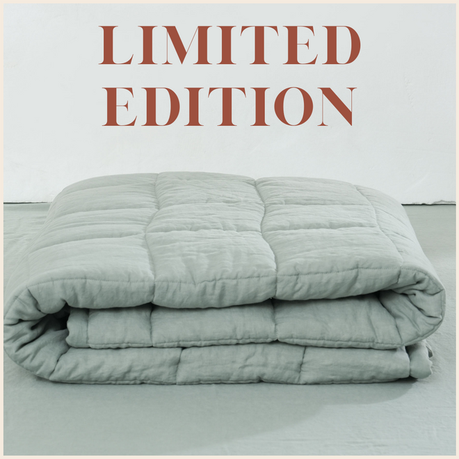 [LIMITED EDITION] Quilted Linen Blanket - SAGE + SAGE