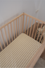 Fitted Linen Cot Sheet - SAND STRIPE