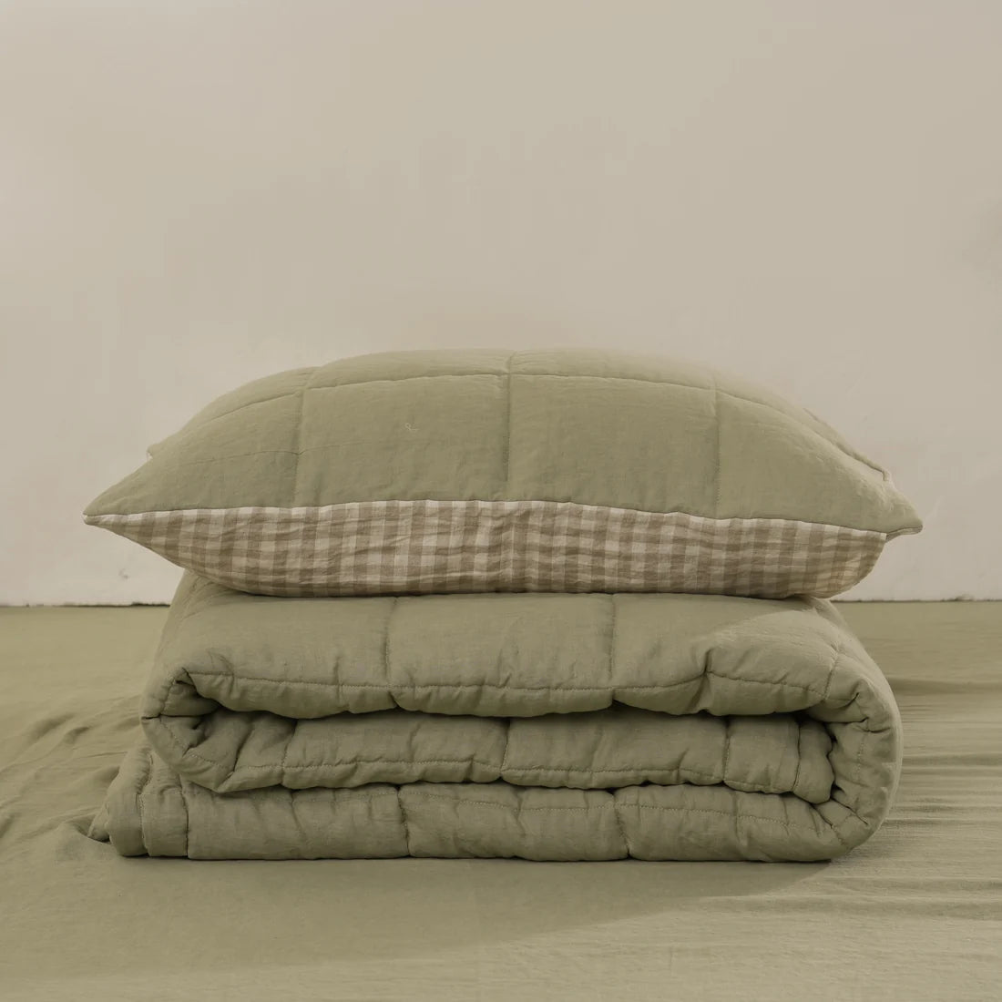 Quilted Linen Pillowcases (Set of Two)