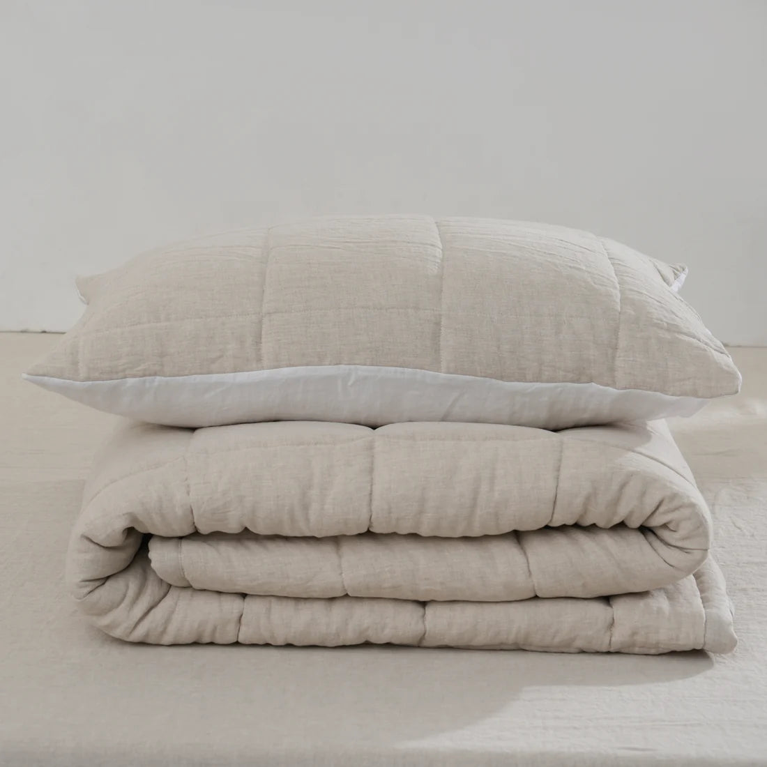 Quilted Linen Pillowcases (Set of Two)