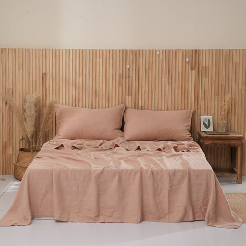 PINK CLAY - Flat Sheet - 100% French Flax Linen