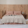 Quilted Linen Blanket - Beige Gingham