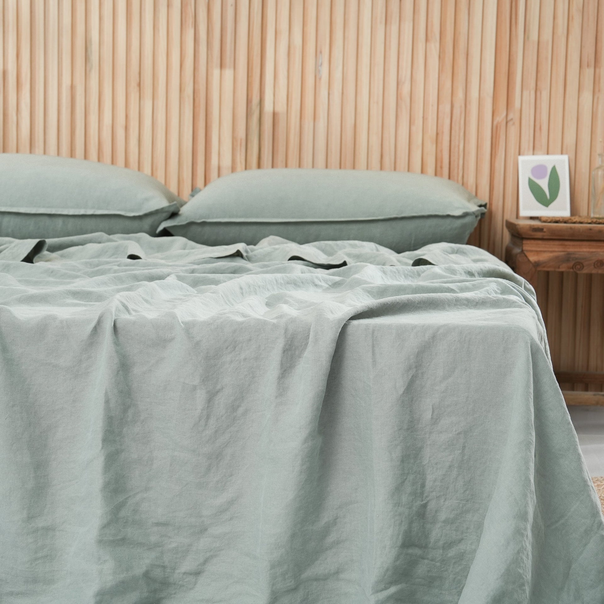 Linen Flat Sheet - Sage