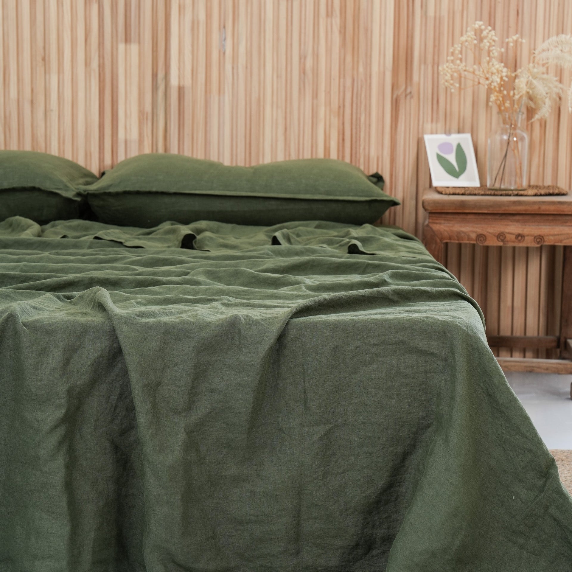 Linen Flat Sheet - Forest