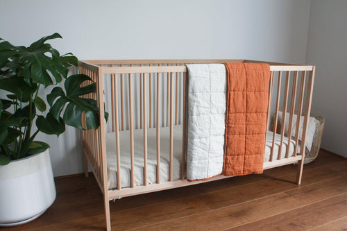 Quilted Linen Blanket - CLAY - Selah + Stone